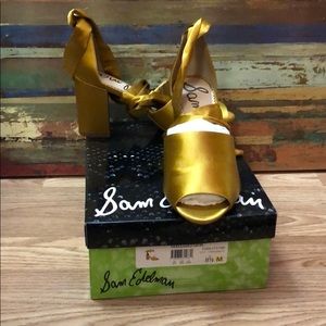 Gold lace up heel never worn.